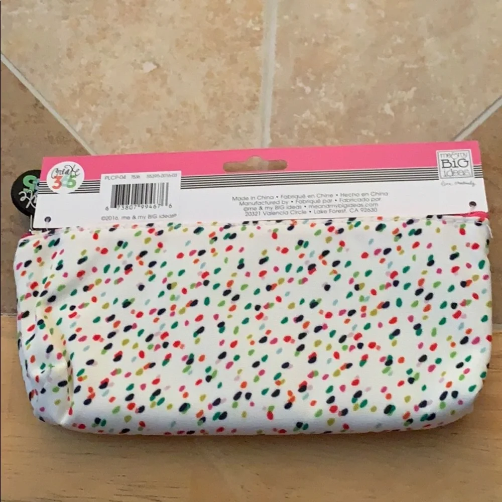 Happy Planner Basics Graphic Multi Colored Confetti Pouch / Case.